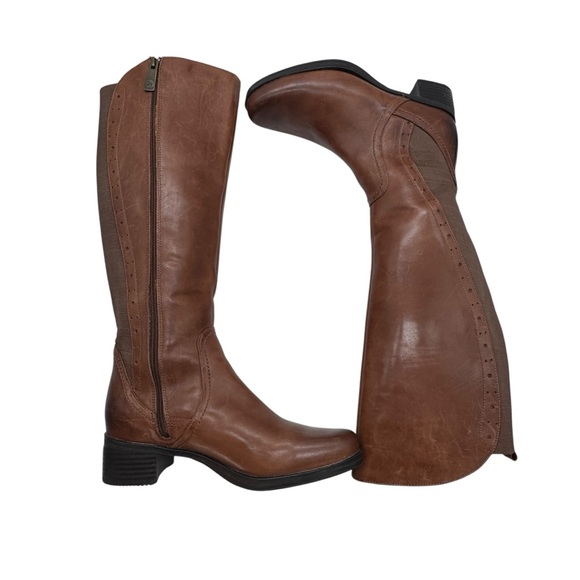 Blondo Women's Brown Leather Riding Boots Knee high Side Zip Heeled Size 7 - Picture 3 of 16